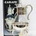 Silver Plated Vintage Carafe With Warmer, Glass Carafe Tea Pot, Coffee Carafe, Silverplate Carafe, 80s Retro Kitchen Decor,