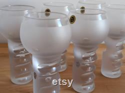 Space age Italian retro bar set, clear and cristal, ice bucket and six glasses