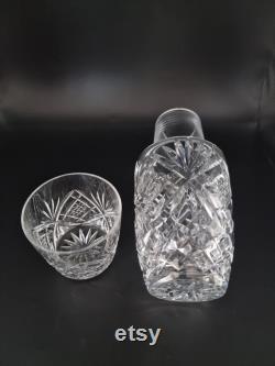 Stunning vintage Hand cut Crystal Carafe with Tumbler