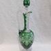 Superb Decanter Or Broc Crystal Saint Louis Doubled Overlay Green Before 1936 Magnificent French Crystal Pitcher Decanter
