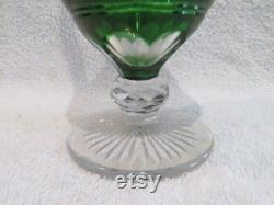 Superb decanter or broc crystal saint Louis doubled overlay Green before 1936 Magnificent french crystal pitcher decanter