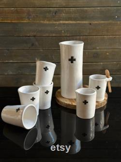 Swiss carafe pourer handmade ceramics Swiss Cross collection (pre-order)