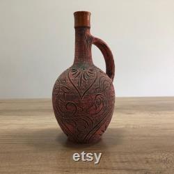 Terracota ceramic cold drink jug, carafe capacity 500ml