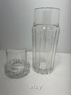 Tiffany Co Atlas bedside carafe with glass
