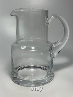 Tiffany and Co Crystal Glass Bedside Water Pitcher Carafe with lid cup signed