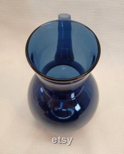 Timo Sarpaneva Iittala Cobalt Blue Carafe, Vintage Glass Decanter, Collectible Art Glass, Finnish Blown Glass, Designer, Sculptor, Educator