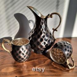 Tumbled Oxide Copper Jug and Cup