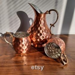 Tumbled Oxide Copper Jug and Cup