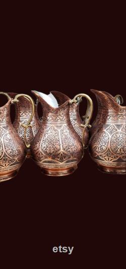 Turk sh copper carafe, New model vintage carafe, handmade desing,bohemian carafe