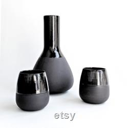 Unique Ceramic Wine Set With Carafe. Housewarming Gift. Minimalist Decanter Wine Tumbler Set. Gift For Wine Lovers Wedding Gift For Her.
