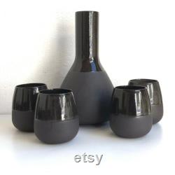 Unique Ceramic Wine Set With Carafe. Minimalist Decanter. Wine Tumbler Set With Different Colors For Wine Lovers. Wedding Gift For Her.