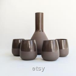 Unique Ceramic Wine Set With Carafe. Minimalist Decanter. Wine Tumbler Set With Different Colors For Wine Lovers. Wedding Gift For Her.