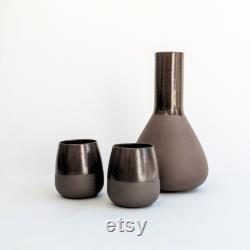Unique Ceramic Wine Set With Carafe. Stoneware Decanter Set.Minimalist Wine Tumbler Set. Gift For Wine Lovers. Wedding Gift.Ceramic Jug Set.