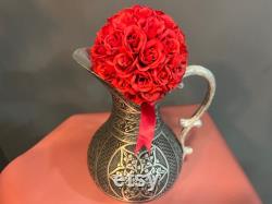 Unique Flower Design Copper Vase, Handmade Stylish Copper Decor, Carved Carafe, Decorative Copper Jug, Inlaid Water Pitcher, Bed Side Decor