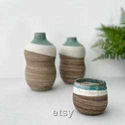 Unique Handmade Ceramic Carafe Set, Green Ceramic Carafe Set, Vintage Seems Handcrafted Carafe Set, 1 Litre Carafe Set, 35oz Carafe Set