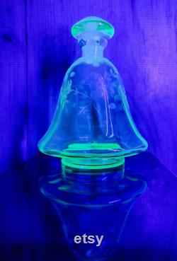 Uranium Glass Carafe blue turquoise