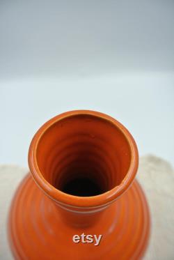 VERY RARE Bauer Vintage Bauer Orange Ringed Los Angeles Pottery Water Wine Carafe Decanter Vase This is Not a Reproduction