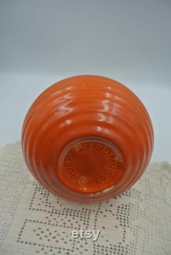 VERY RARE Bauer Vintage Bauer Orange Ringed Los Angeles Pottery Water Wine Carafe Decanter Vase This is Not a Reproduction