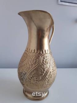 VINTAGE Copper Handmade Carafe Water Bottle Vintage Pitcher