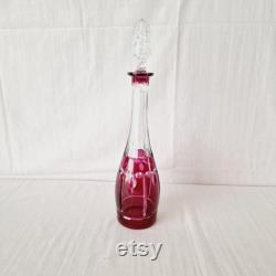 Val Saint Lambert Crystal Carafe, ruby red.