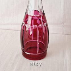 Val Saint Lambert Crystal Carafe, ruby red.