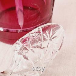 Val Saint Lambert Crystal Carafe, ruby red.