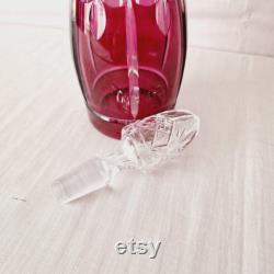 Val Saint Lambert Crystal Carafe, ruby red.