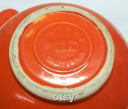 Vernon Kilns Orange Sphere Round Tea Pot Carafe Early (1930s) California Pottery