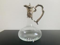 Victorian silver plated decanter wine carafe water picher rich ornated