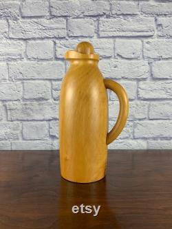 Vietri Polished Wooden Insulated Carafe Designed by Manzoni Pietro Made in Italy Polished Sycamore