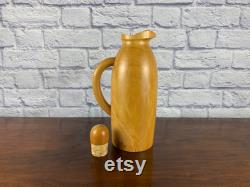 Vietri Polished Wooden Insulated Carafe Designed by Manzoni Pietro Made in Italy Polished Sycamore