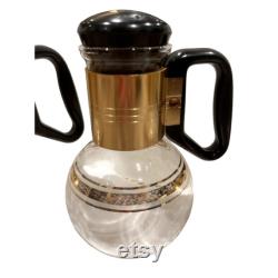 Vintage 1960s PYREX Silex Individual Single Serve Coffee Carafe Bakelite Top Set of 4