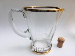 Vintage 1960s etched glass jug