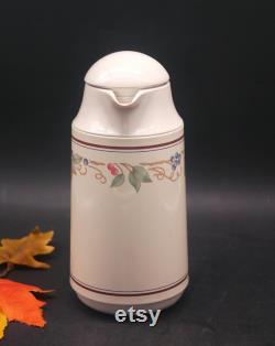 Vintage (1980s) Corning Fruit Abundance Thermique insulated thermos, coffee or tea carafe made in Taiwan.