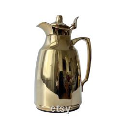 Vintage Alfi Gold Plated Vacuum Carafe. Hot and Cold Thermos. West Germany. 1960s