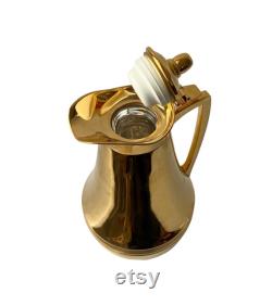 Vintage Alfi Vacuum Carafe Real Gold Plated Hot and Cold Thermos Glass Flask. West Germany.