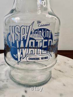 Vintage Anchor Hocking Carafe with NSA Drinking Water Graphics 1980's Vibes Carafe Water Jug Unique Gift Ideas Retro Kitchen Charcoal