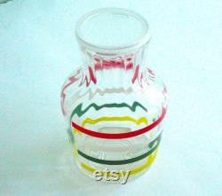 Vintage Anchor Hocking Fiesta Stripes Juice Decanter Carafe