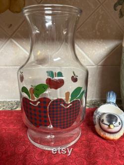 Vintage Anchor Hocking Red Apple Carafe Juice Container Wedding Gift Friendship Gift Housewarming Gift Birthday Gift Fall Home Decor