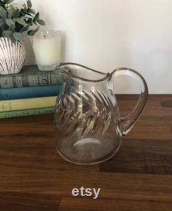 Vintage Baccarat France Clear Pitcher, Etched Glass Pitcher, Grandmillenial Decor, Vintage Kitchen Collector, Grandmillenial Home