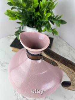 Vintage Bauer Coffee Carafe Pink Ceramic Pitcher MCM Boho Serving Decor