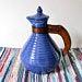 Vintage Bauer Los Angeles Federal Blue Ring Ware Carafe With Lid