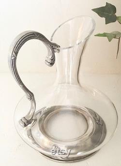 Vintage Carafe Pewter and Glass H 23cm