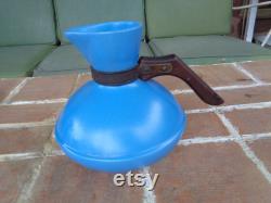 Vintage Catalina Pottery coffee carafe blue matte 1930's Santa Island Clay collectible