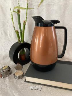 Vintage Classic Carafe Midcentury Modern Bronze Black Insulated Carafe Coffee Tea Beverage Hosting Entertaining Serving Drink Pitcher