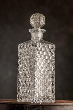 Vintage Clear Cut glass Dectanter Antique cristal carafe Vintage Wine bottle Vintage whisky pitcher