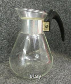 Vintage Corning Glass, Carafette , Individual Coffee Carafe or Juice Jug, Heat-Proof, Glass with Gold Leafing, Good Condition, No Lid