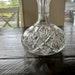 Vintage, Crystal Wine Carafe, Decanter, Notched Or Mitre Zipper. American Brilliant Cut Glass.