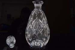 Vintage Cut Crystal Glass Liqueur Decanter,1950's Bohemian Crystal Whiskey Decanter