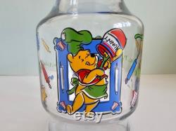 Vintage Disney Juice Carafe With Lid Vintage Winnie The Pooh Juice Pitcher What's Cooking Pooh Anchor Hocking